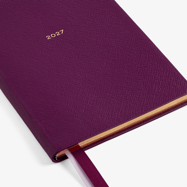 Smythson 2027 Soho Liberty Weekly Diary in Pastegrain BRIGHT PURPLE