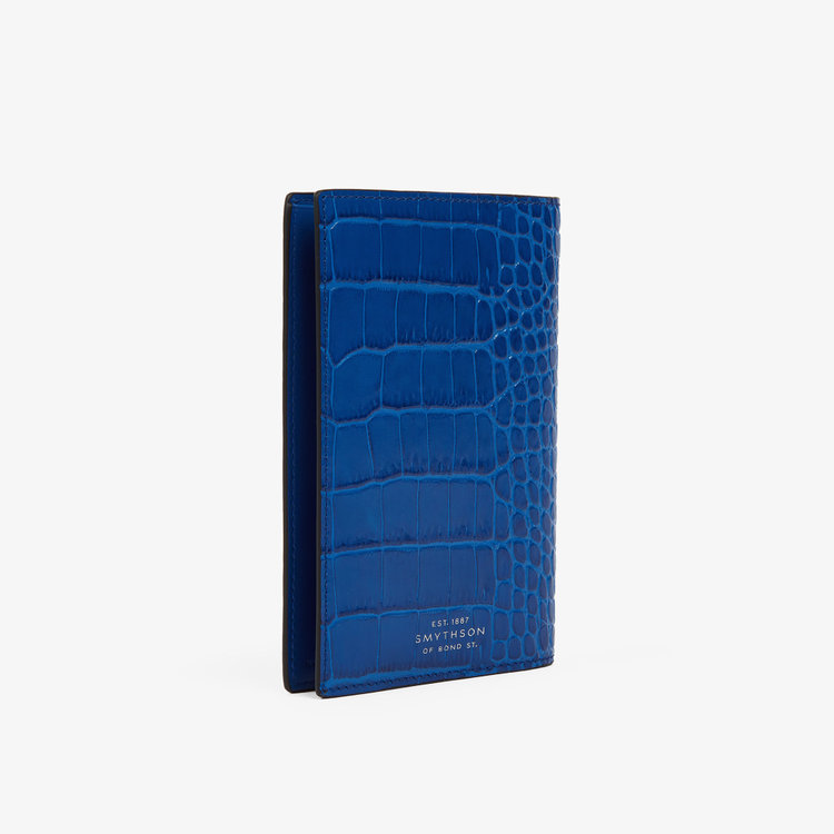 Smythson Mara Passport Cover CERULEAN