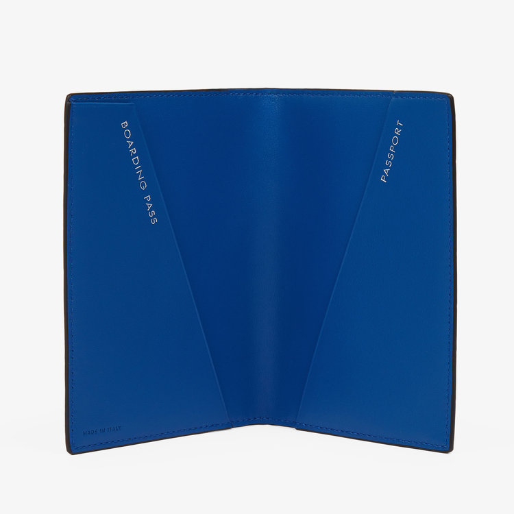 Smythson Mara Passport Cover CERULEAN