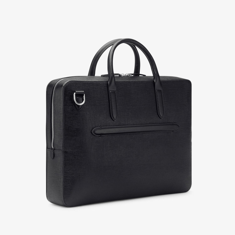 Smythson Panama Slim Lightweight Brief Case BLACK