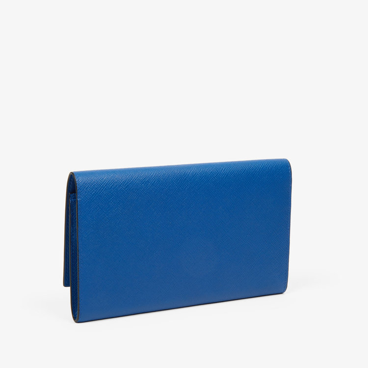 Smythson Panama Marshall Travel Wallet CERULEAN