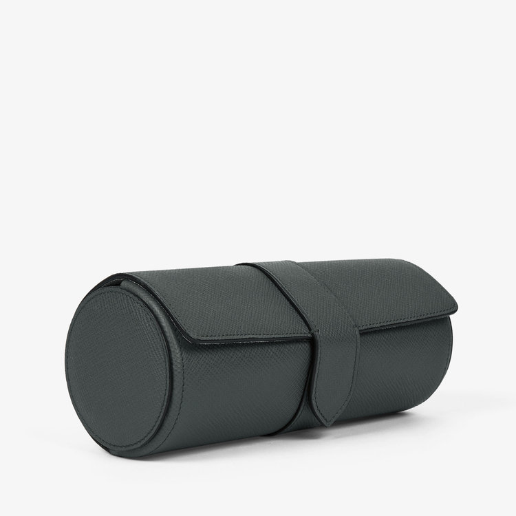 Smythson Travel Watch Roll in Panama S GREEN