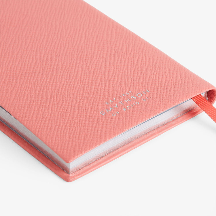 Smythson Sugar and Spice Panama Notebook in Pastegrain CANDY PINK