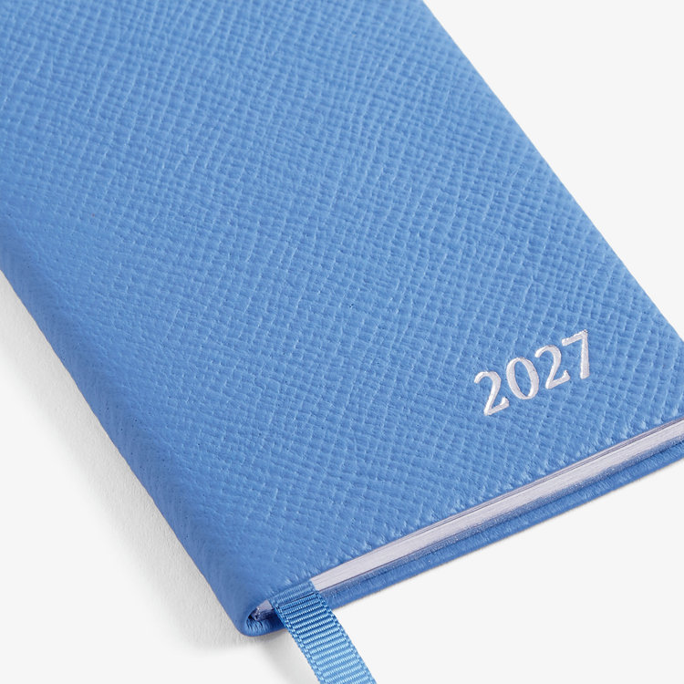Smythson 【予約】2027 Wafer Weekly Diary in Pastegrain NILE BLUE