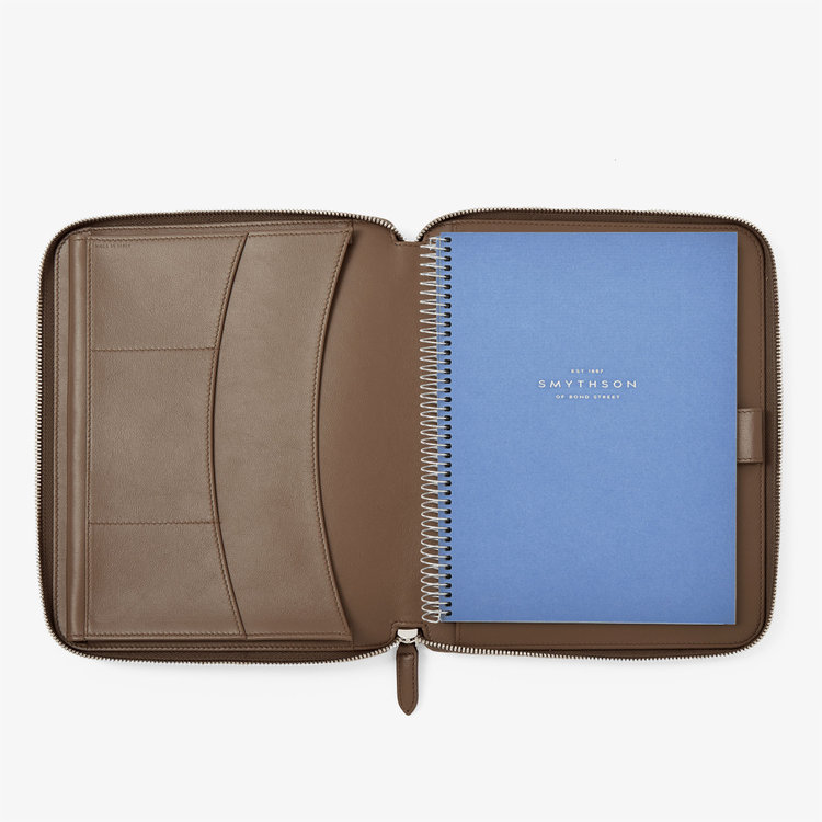 Smythson Ludlow A5 Zip Folder FAWN
