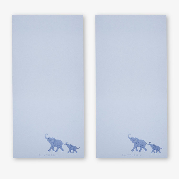 Smythson Elephants Motilf Notepad BOND ST BLUE