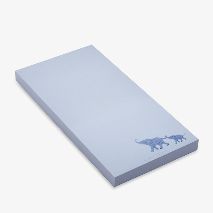 Smythson Elephants Motilf Notepad BOND ST BLUE