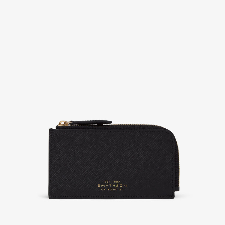 Smythson Panama 4CC Coin Purse BLACK