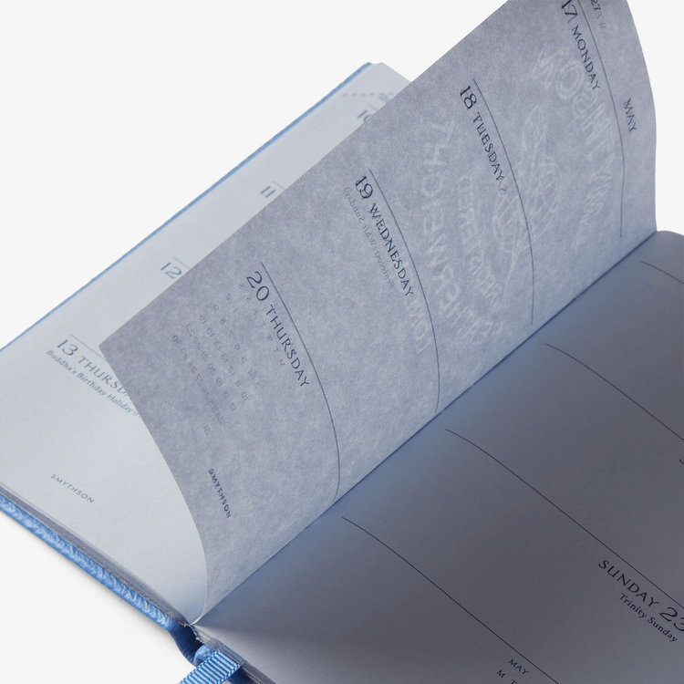 Smythson 【予約】2027 Panama Weekly Diary in Pastegrain NILE BLUE
