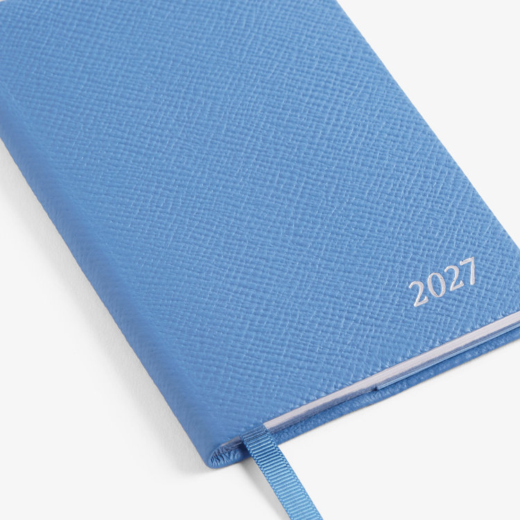 Smythson 【予約】2027 Panama Weekly Diary in Pastegrain NILE BLUE