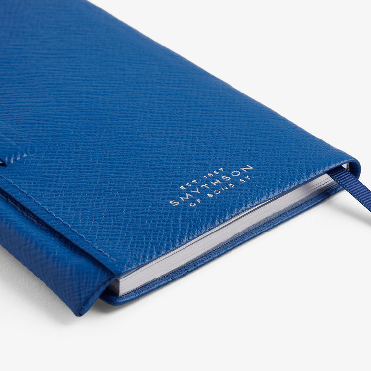 Smythson 2027 Panama Weekly Diary with Pencil in Pastegrain CERULEAN