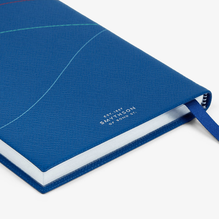 Smythson Panama Soho Dogs Notebook CERULEAN