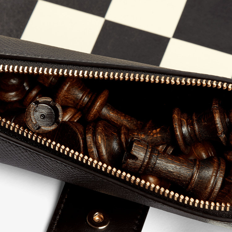 Smythson Burberry x Smythson Chess Roll in Panama BLACK