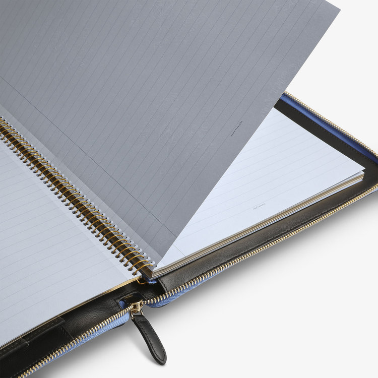 Smythson Panama A4 Zip Folder NILE BLUE