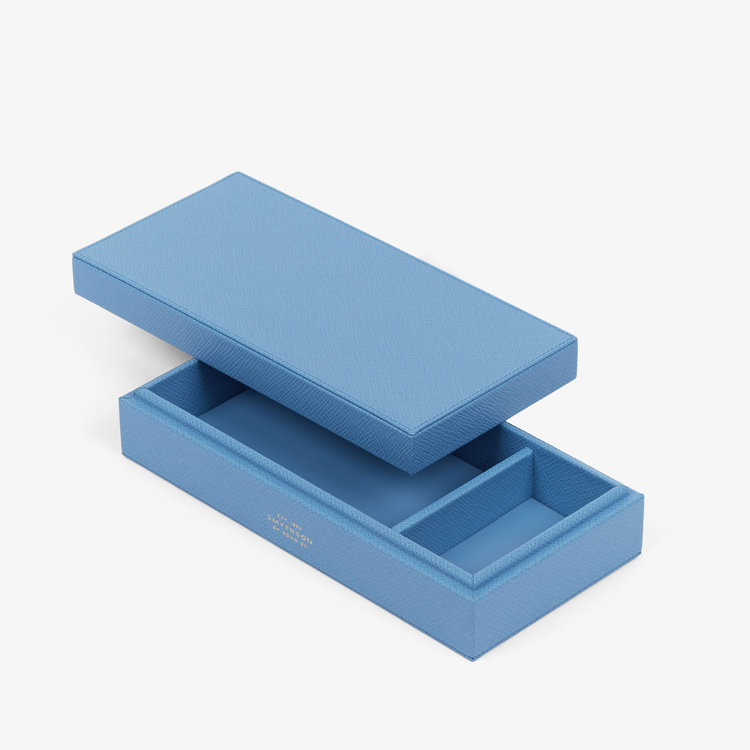 Smythson Panama Small Box NILE BLUE