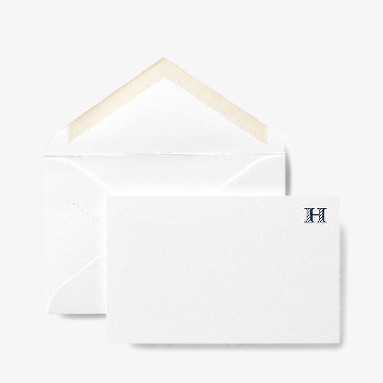 Smythson Initial H Alphabet 10 Card Set WHITE WOVE