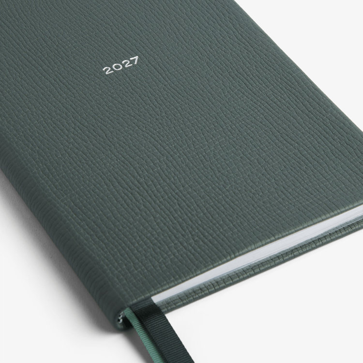 Smythson 【予約】2027 Soho Weekly Diary in Ludlow SLATE GREEN