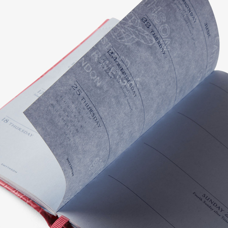 Smythson Mara 2026 Panama Weekly Diary  RASPBERRY