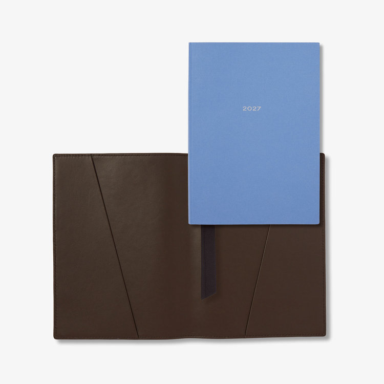 Smythson Evergreen Refillable Diary in Ludlow DARK BROWN