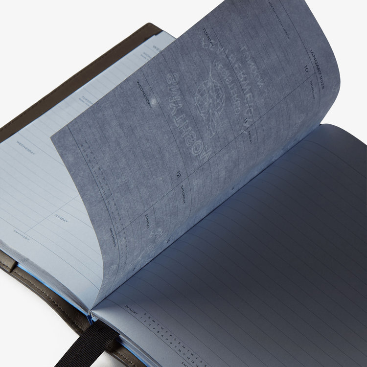 Smythson Evergreen Refillable Diary in Ludlow DARK BROWN