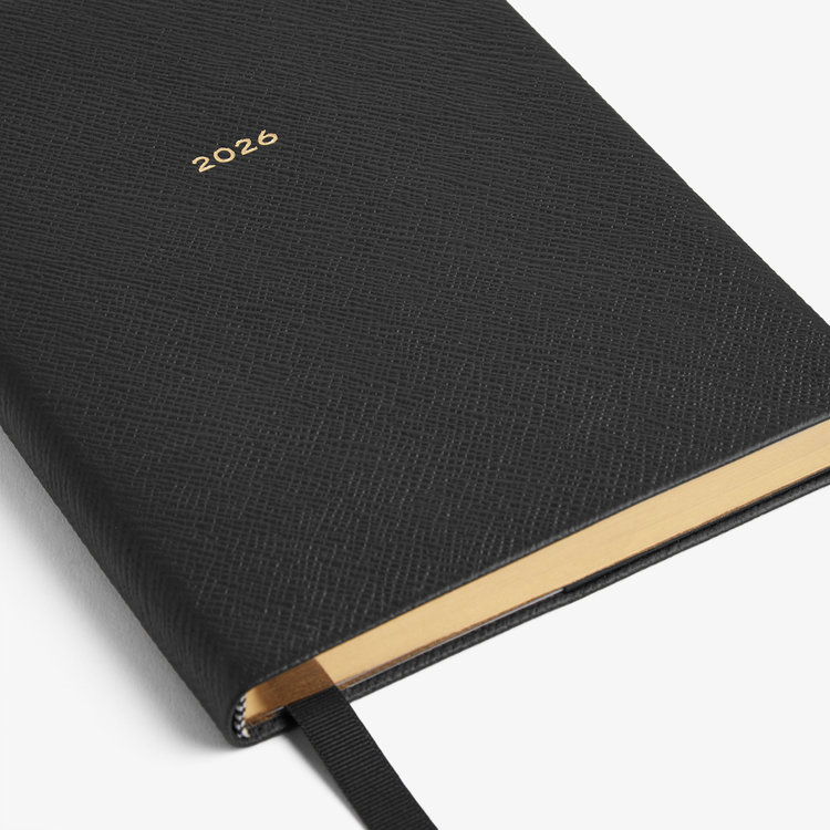 Smythson Pastegrain 2026 Soho Daily Diary BLACK