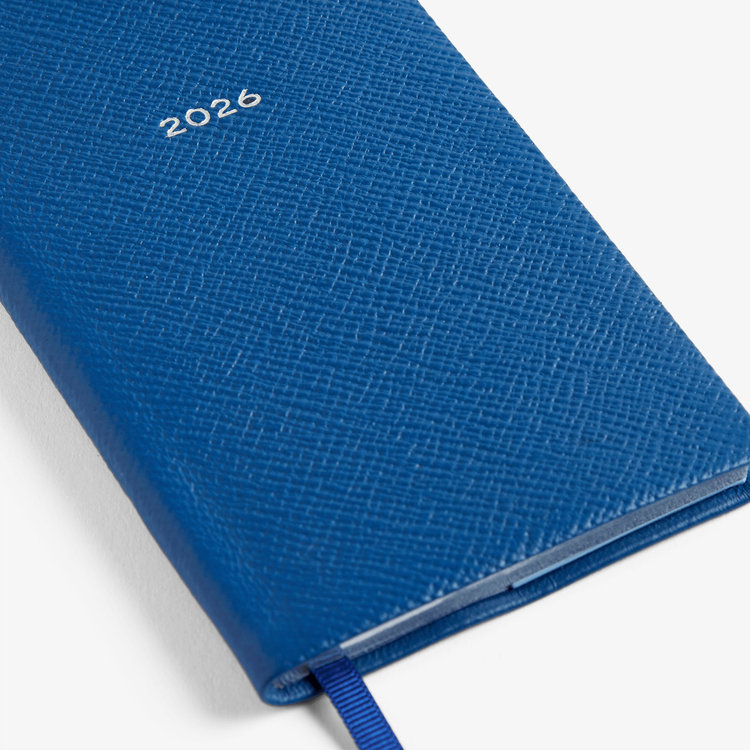 Smythson 【予約】2027 Memoranda Weekly Diary in Pastegrain CERULEAN