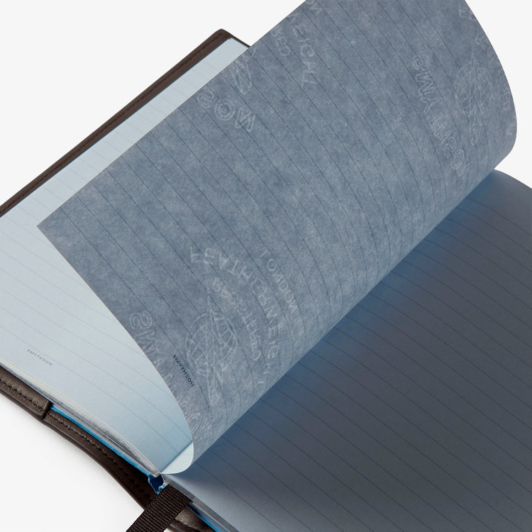 Smythson Ludlow Medium Evergreen Notebook DARK BROWN