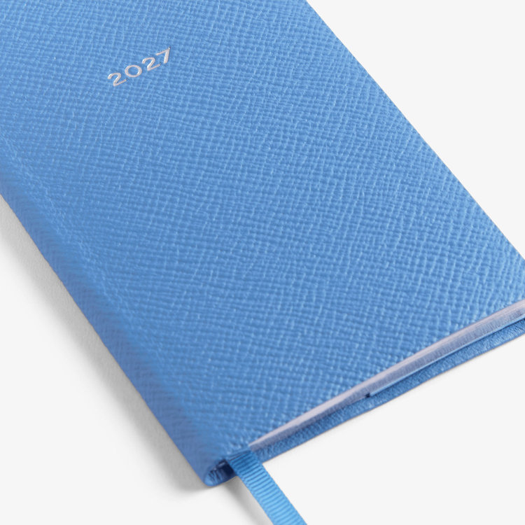 Smythson 2027 Memoranda Weekly Diary in Pastegrain NILE BLUE