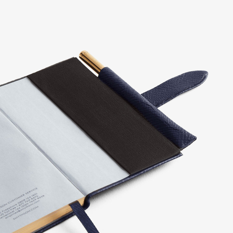 Smythson 【予約】2027 Wafer Weekly Diary with Pencil in Pastegrain NAVY