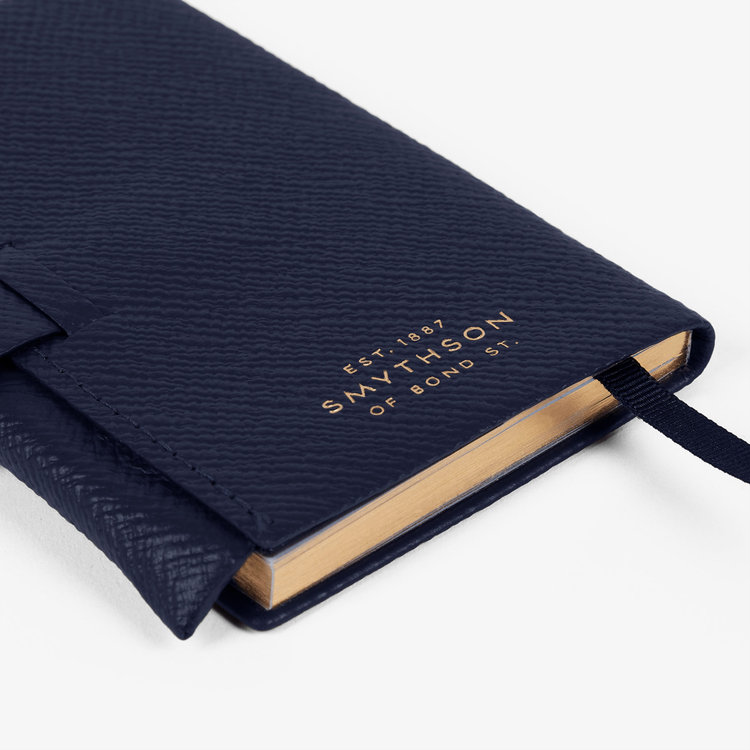 Smythson 【予約】2027 Wafer Weekly Diary with Pencil in Pastegrain NAVY