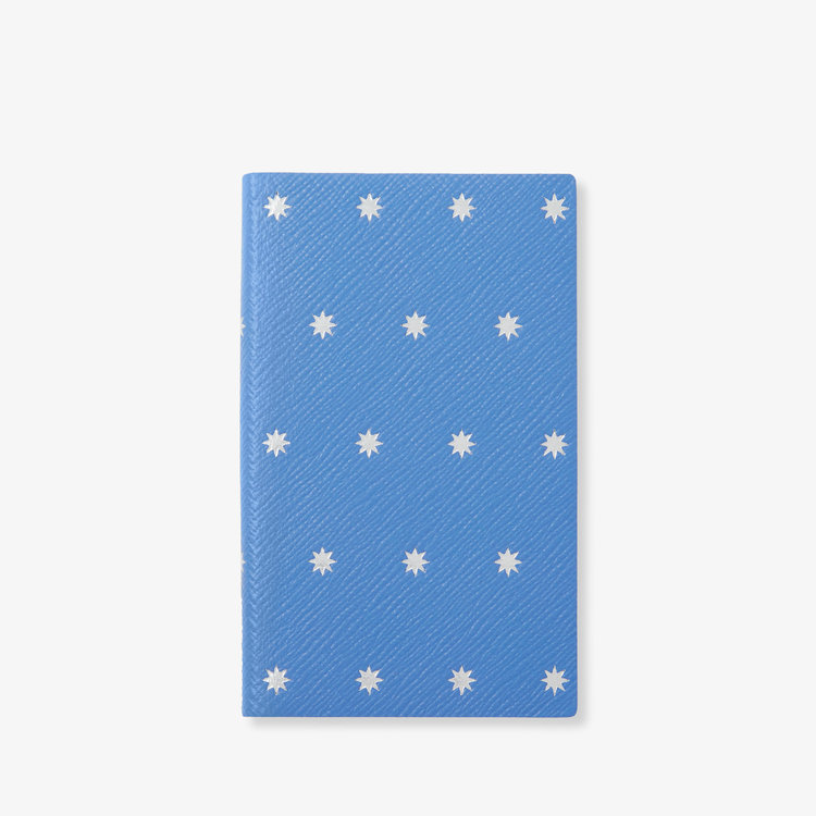 Smythson Pastegrain Stars Panama Notebook NILE BLUE