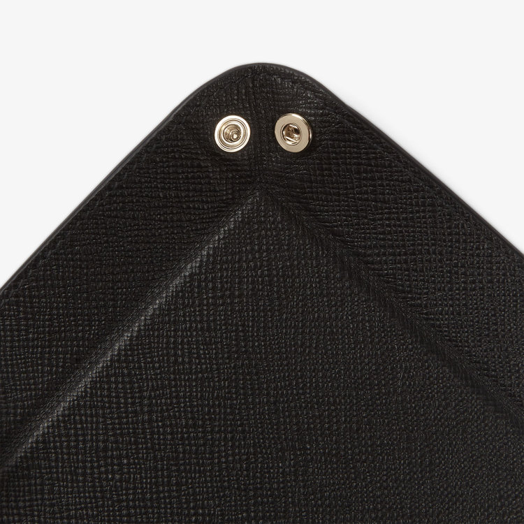 Smythson Panama Small Rect Trinket Tray BLACK