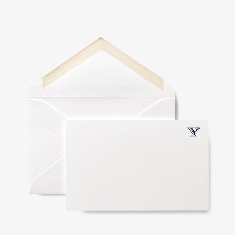 Smythson Initial Y Alphabet 10 Card Set WHITE WOVE