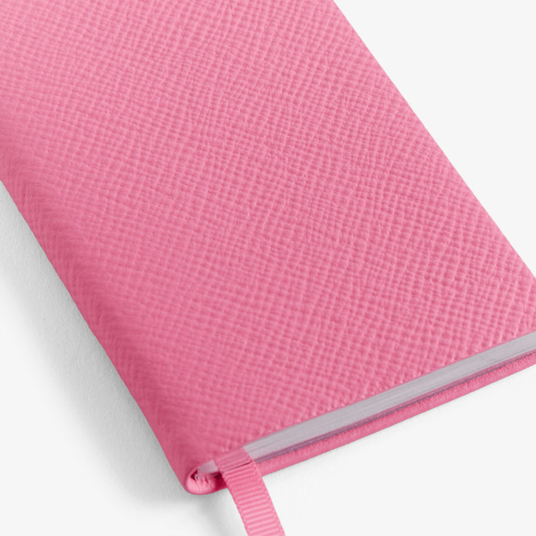 Smythson Pastegrain Wafer Notebook FLAMINGO