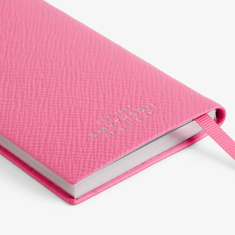 Smythson Pastegrain Wafer Notebook FLAMINGO