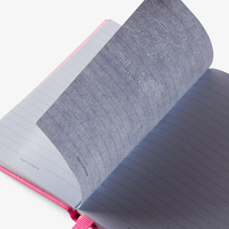 Smythson Pastegrain Wafer Notebook FLAMINGO