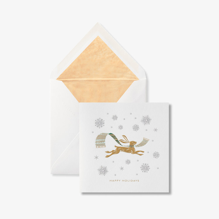 Smythson Christmas Happy Hols 10CE WHITE WOVE