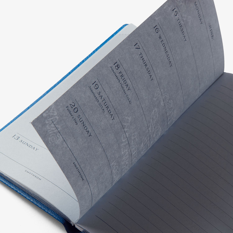 Smythson 2027 Memoranda Weekly Diary in Pastegrain CERULEAN