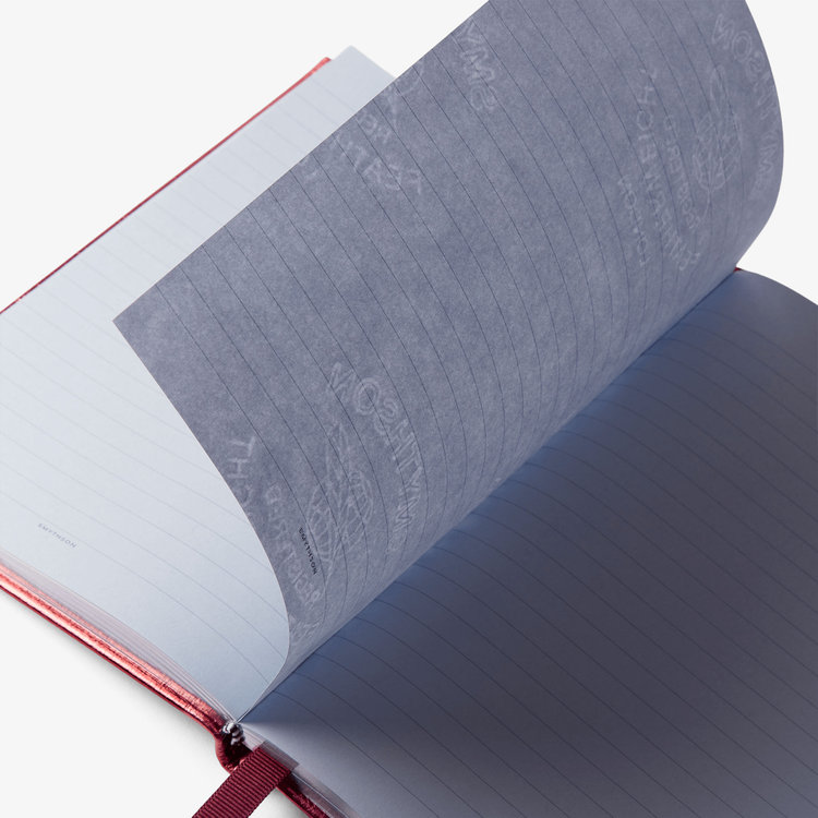 Smythson 【ポイント10%還元】Soho Notebook in Metallic Leather ROSE