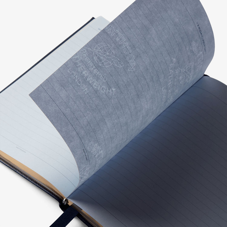 Smythson 2027 Soho Daily Diary in Pastegrain NAVY