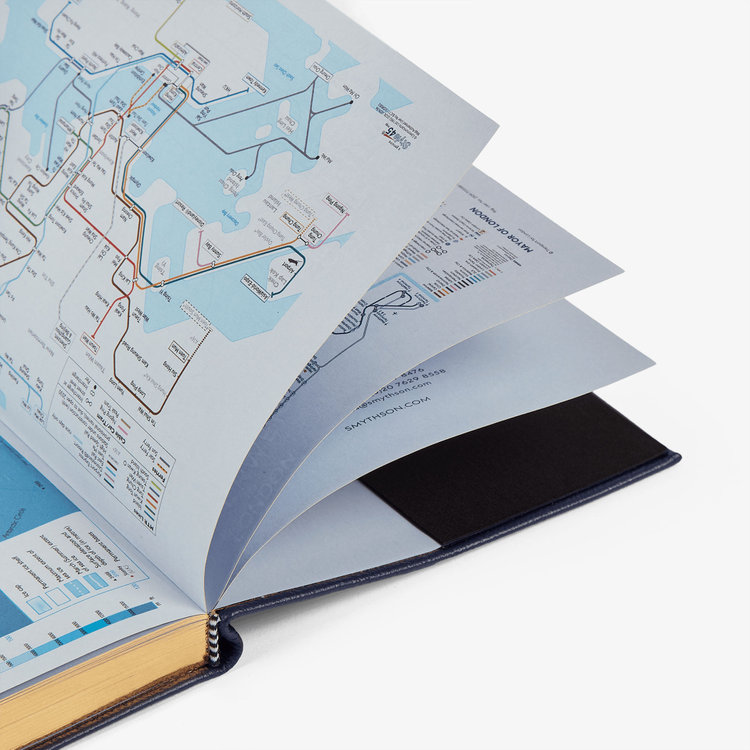 Smythson 2027 Soho Daily Diary in Pastegrain NAVY