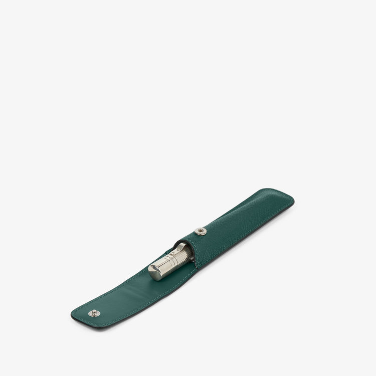 Smythson Panama Pen Sleeve FOREST GREEN