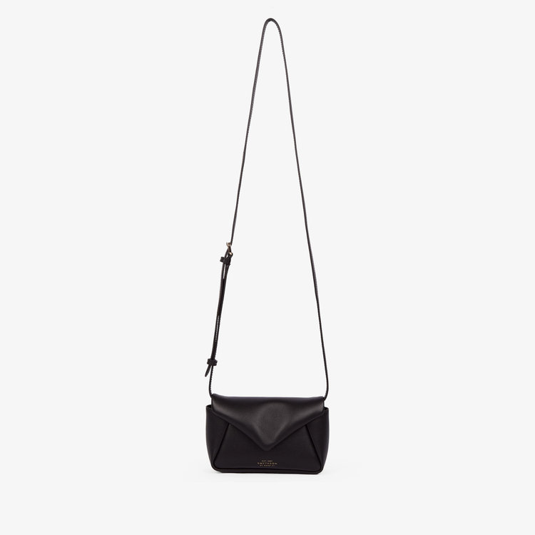 Smythson Small Envelope Crossbody Bag in Milton BLACK