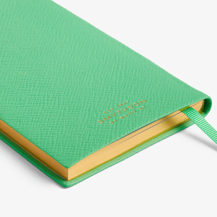 Smythson Out of Office Panama Notebook in Pastegrain SHAMROCK