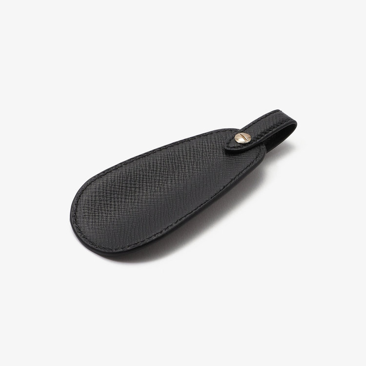 Smythson Shoe Horn Charm in Panama BLACK
