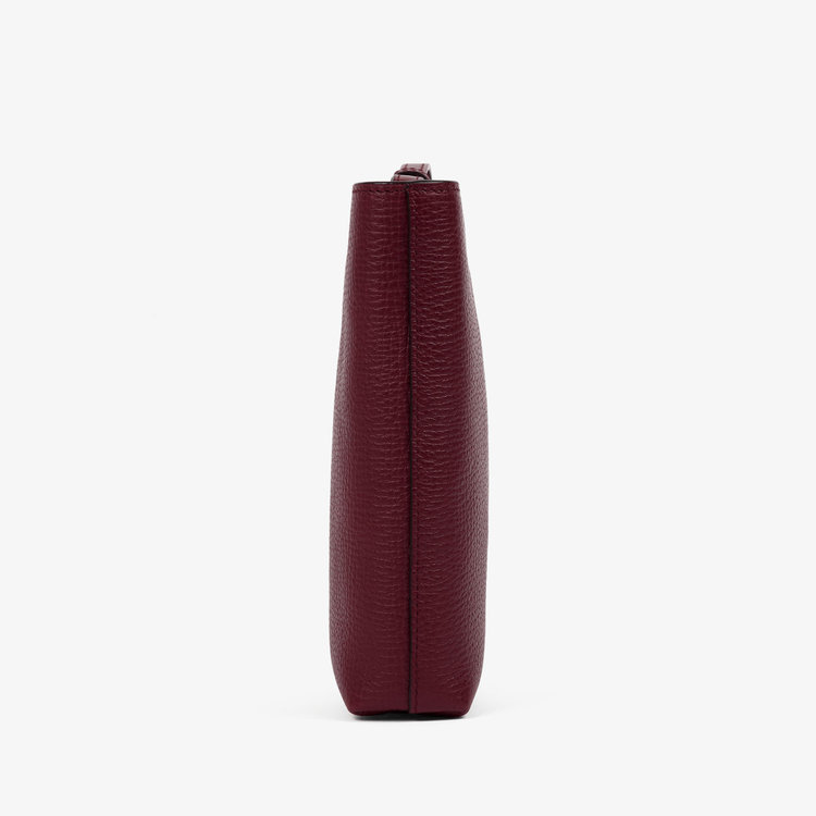 Smythson Ludlow Day Pouch with Strap DARK CHERRY