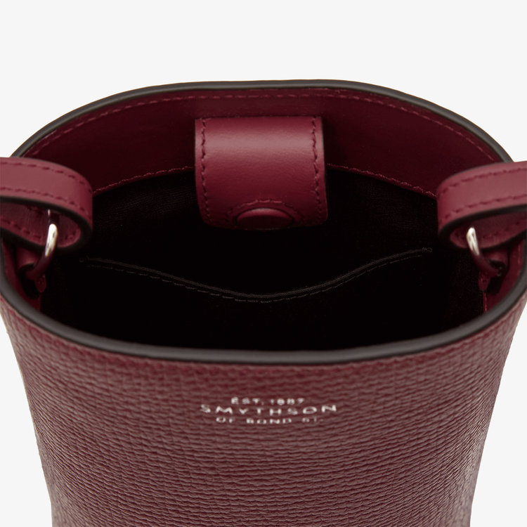 Smythson Ludlow Day Pouch with Strap DARK CHERRY