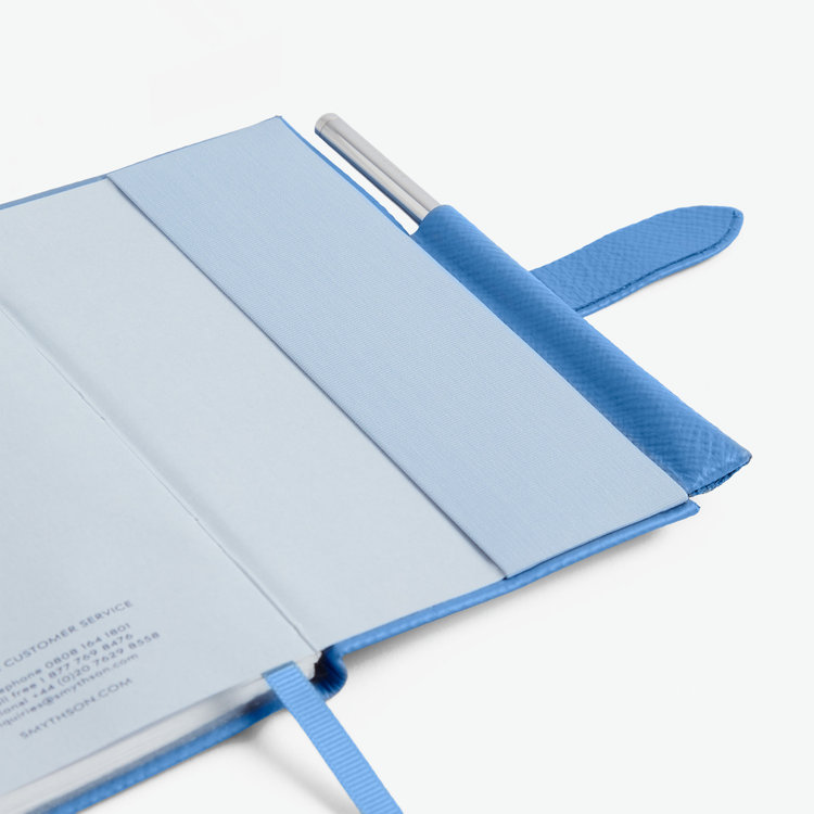 Smythson Pastegrain 2026 Panama Diary with Pencil NILE BLUE