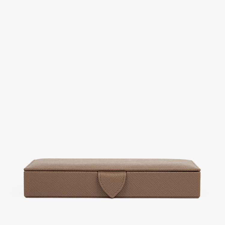 Smythson Panama Cufflink Box FAWN