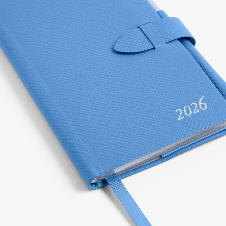 Smythson Pastegrain 2026 Panama Diary with Pencil NILE BLUE